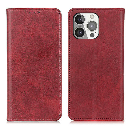 All-round Protection Auto-Absorbed Split Leather Wallet Stand Phone Cover for iPhone 13 Pro 6.1 inch