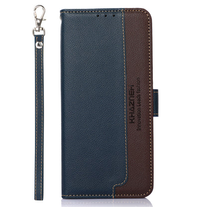 KHAZNEH Litchi Texture RFID Anti-theft Swiping Function Leather Phone Case for iPhone 13 Pro 6.1 inch