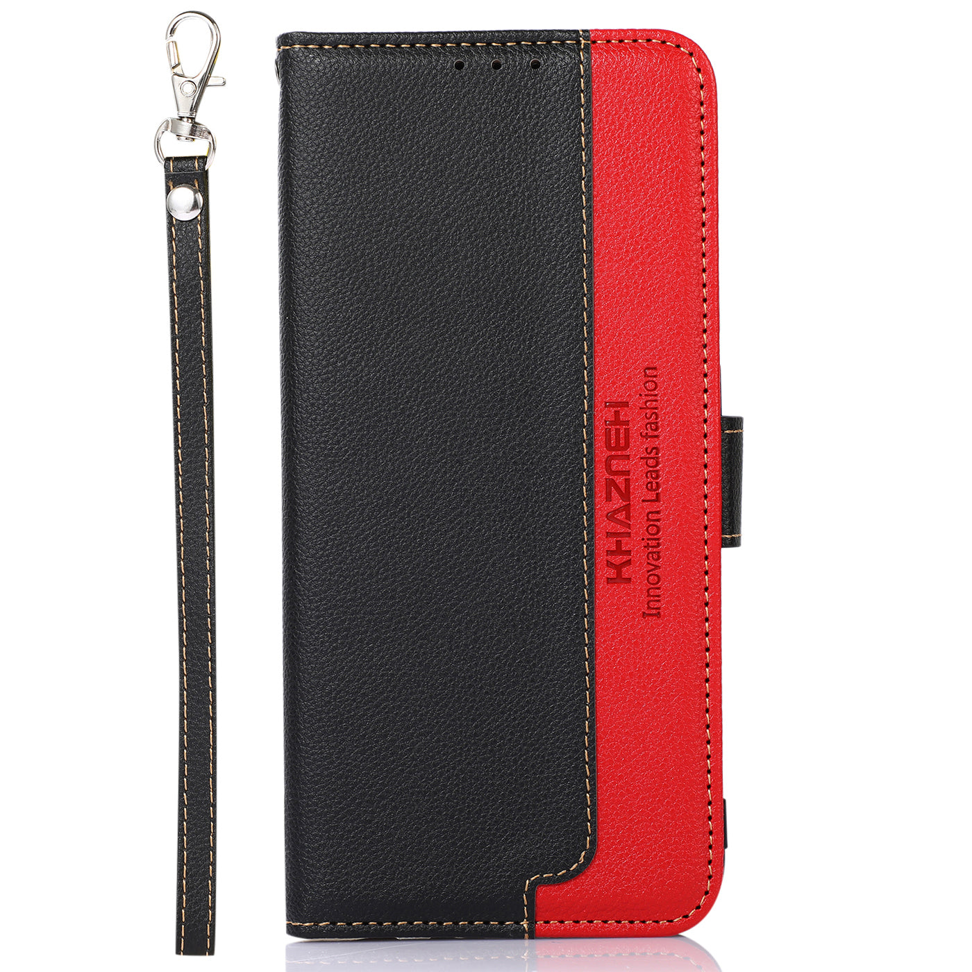 KHAZNEH Litchi Texture RFID Anti-theft Swiping Function Leather Phone Case for iPhone 13 Pro 6.1 inch