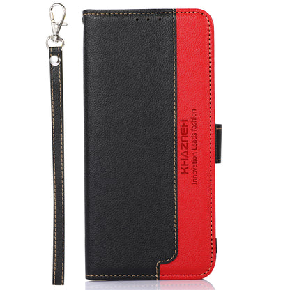 KHAZNEH Litchi Texture RFID Anti-theft Swiping Function Leather Phone Case for iPhone 13 Pro 6.1 inch