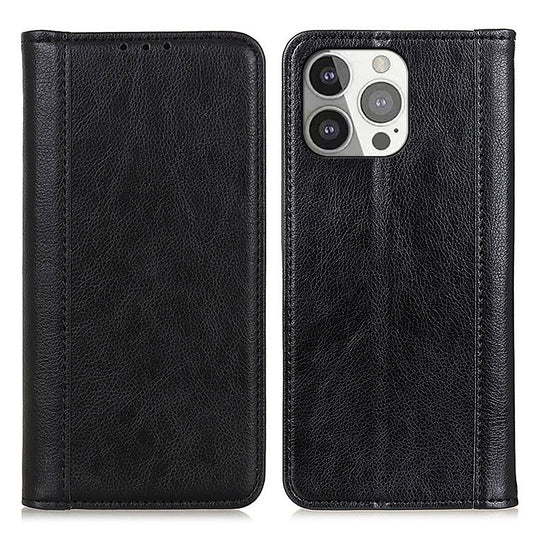 Litchi Texture Split Leather Strong Magnet Absorption Wallet Stand Case Cover for iPhone 13 Pro 6.1-inch