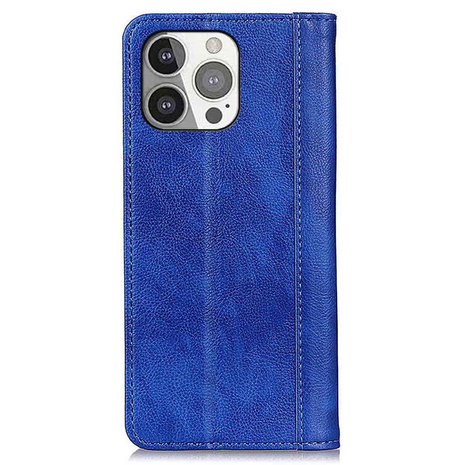 Litchi Texture Split Leather Strong Magnet Absorption Wallet Stand Case Cover for iPhone 13 Pro 6.1-inch