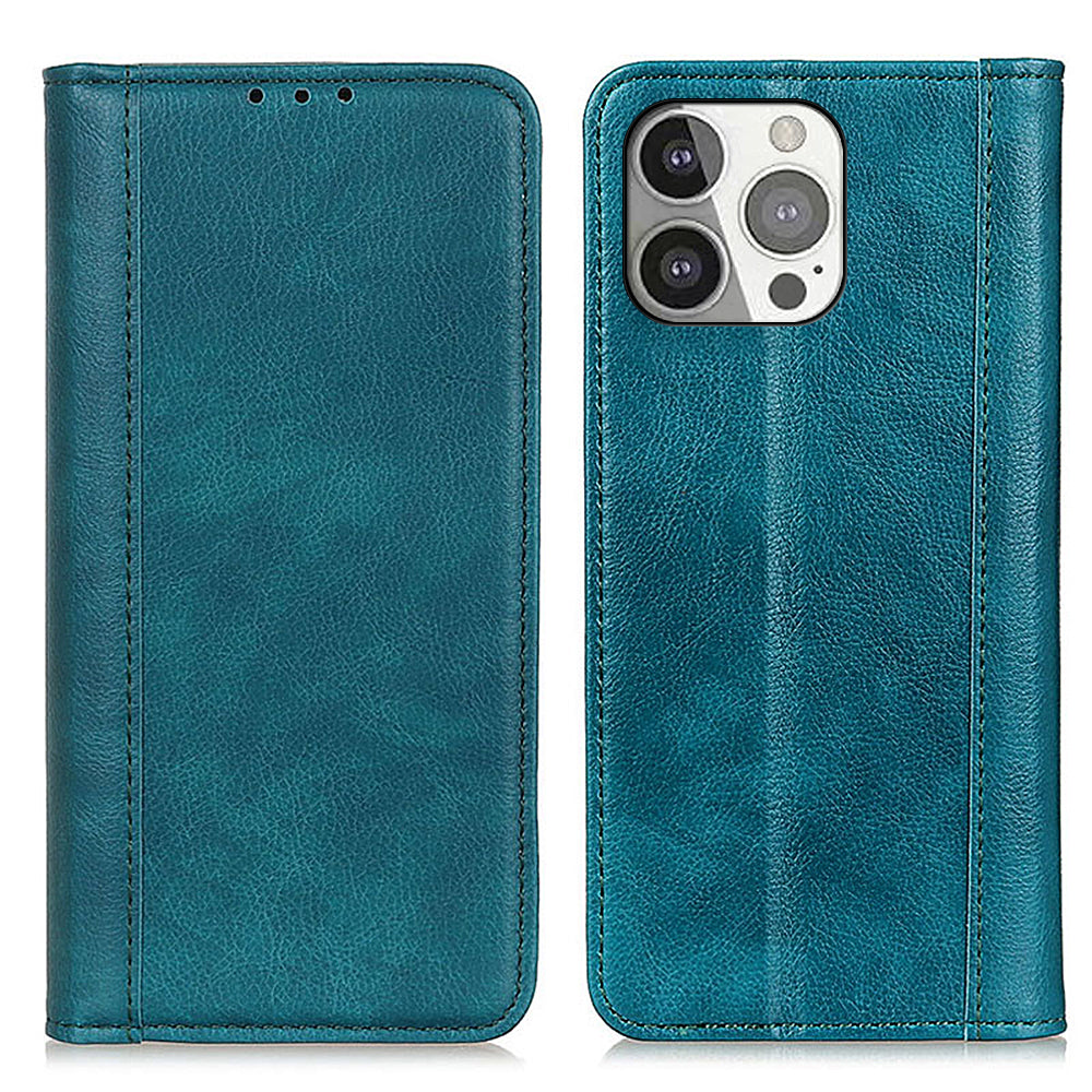 Litchi Texture Split Leather Strong Magnet Absorption Wallet Stand Case Cover for iPhone 13 Pro 6.1-inch