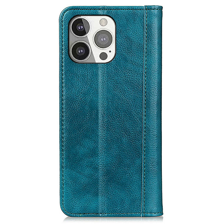 Litchi Texture Split Leather Strong Magnet Absorption Wallet Stand Case Cover for iPhone 13 Pro 6.1-inch