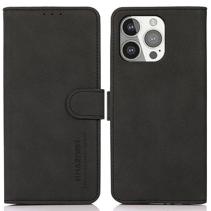 KHAZNEH Smooth Textured Leather Phone Wallet Design Cover Stand Case for iPhone 13 Pro 6.1 inch
