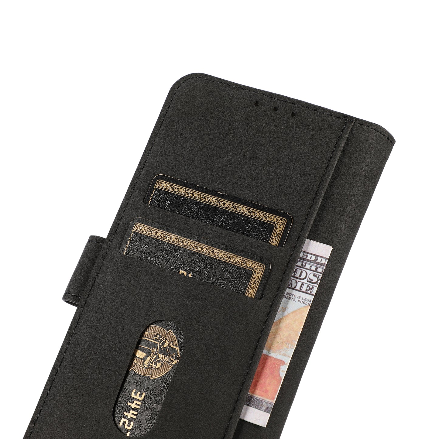 KHAZNEH Smooth Textured Leather Phone Wallet Design Cover Stand Case for iPhone 13 Pro 6.1 inch