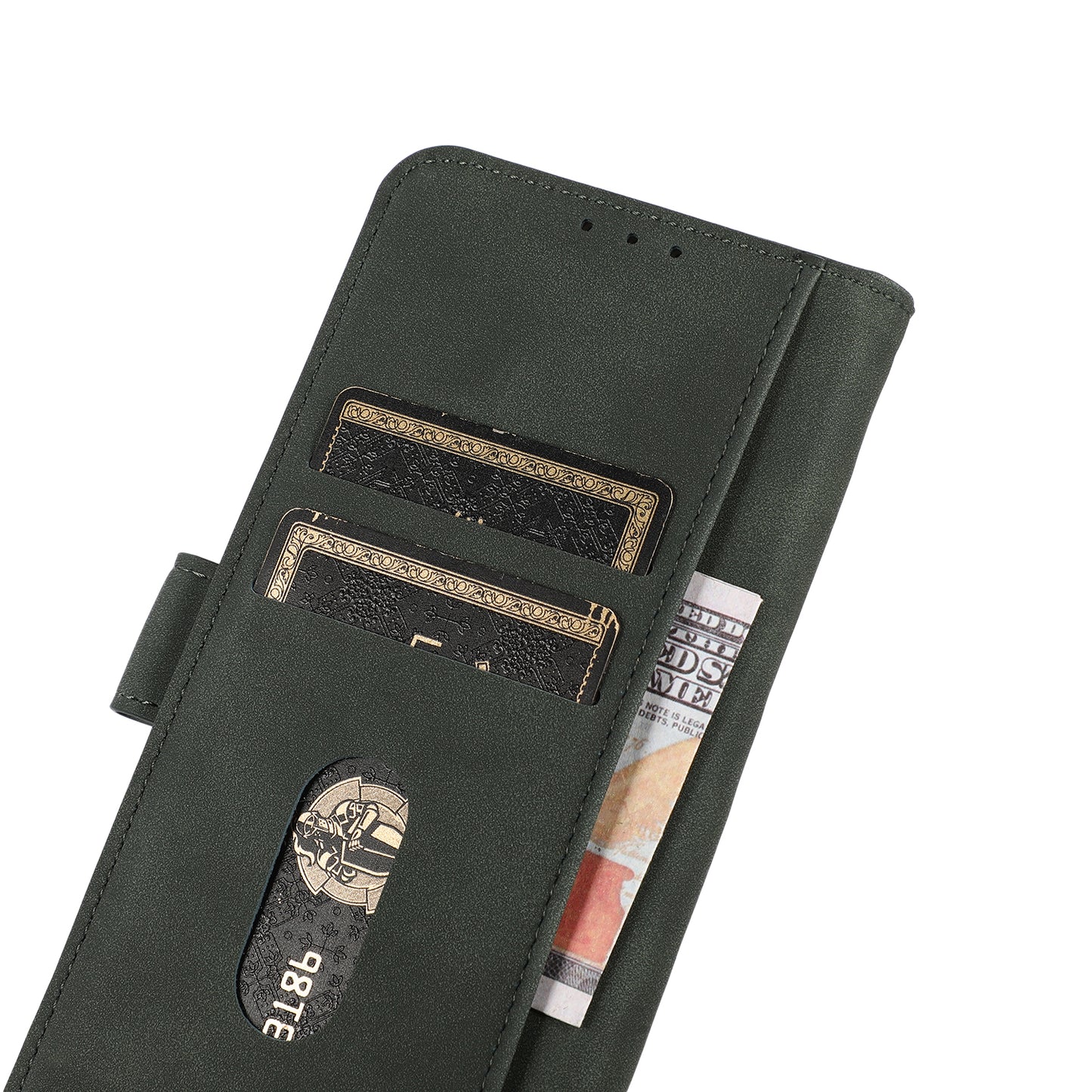 KHAZNEH Smooth Textured Leather Phone Wallet Design Cover Stand Case for iPhone 13 Pro 6.1 inch