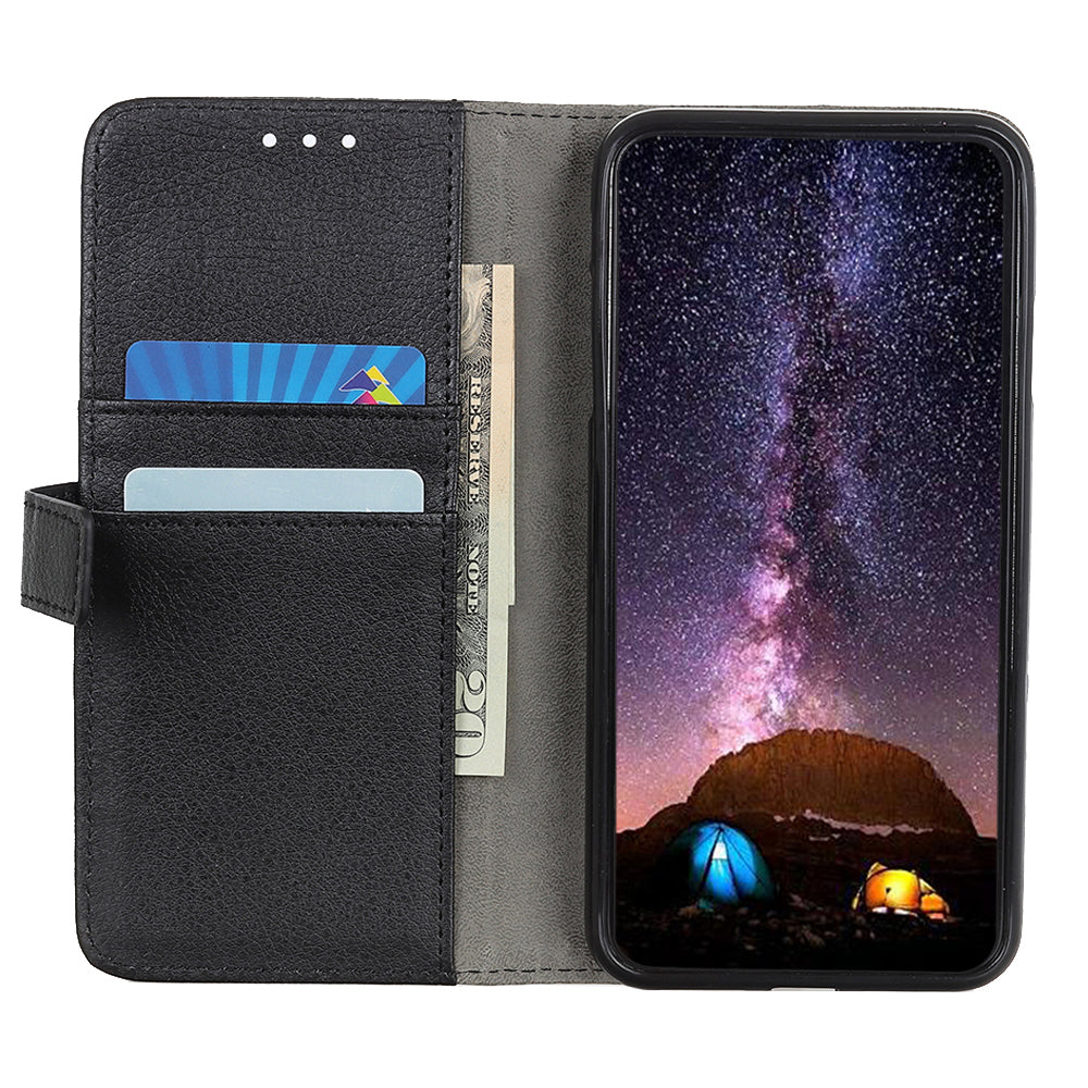 Litchi Skin Magnetic Leather Wallet Stand Case for iPhone 13 Pro 6.1 inch