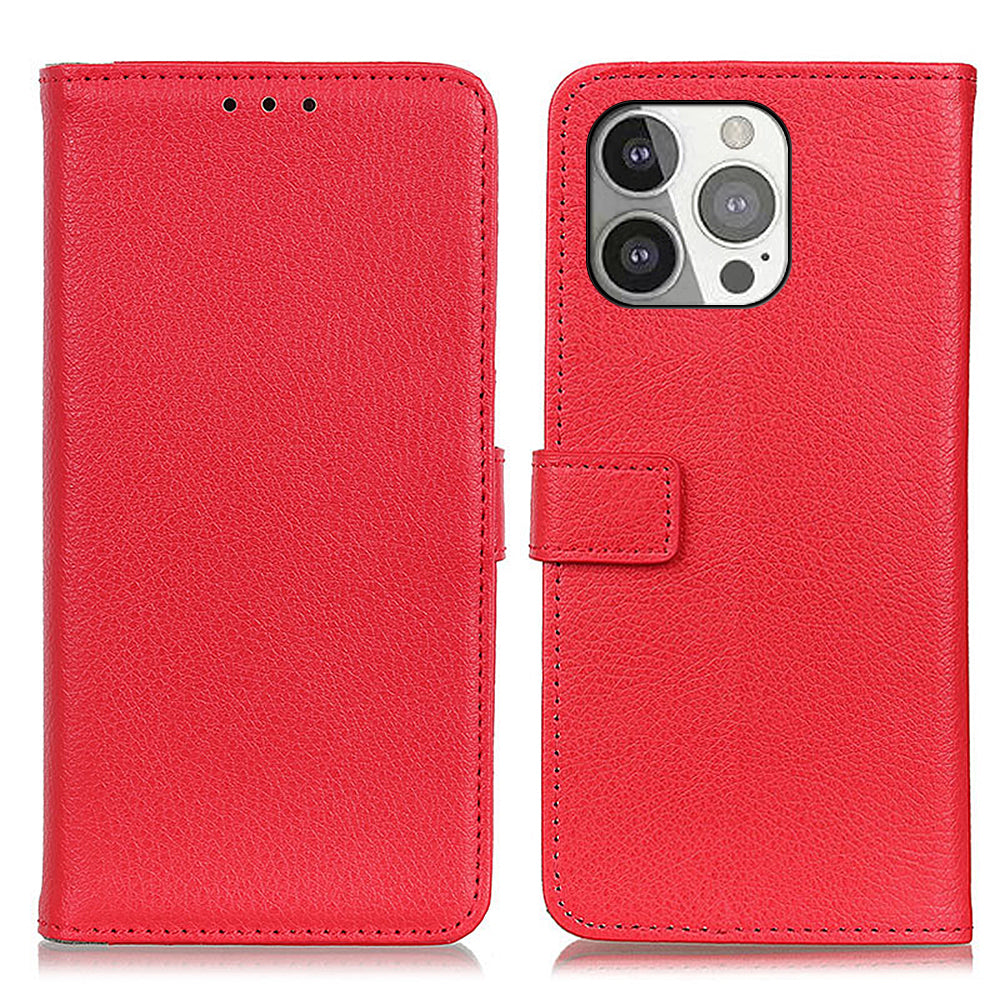 Litchi Skin Magnetic Leather Wallet Stand Case for iPhone 13 Pro 6.1 inch