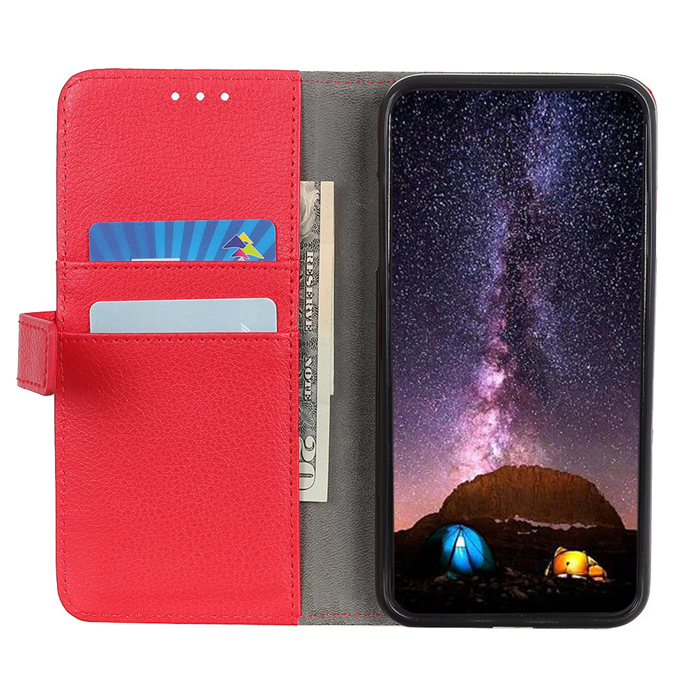 Litchi Skin Magnetic Leather Wallet Stand Case for iPhone 13 Pro 6.1 inch