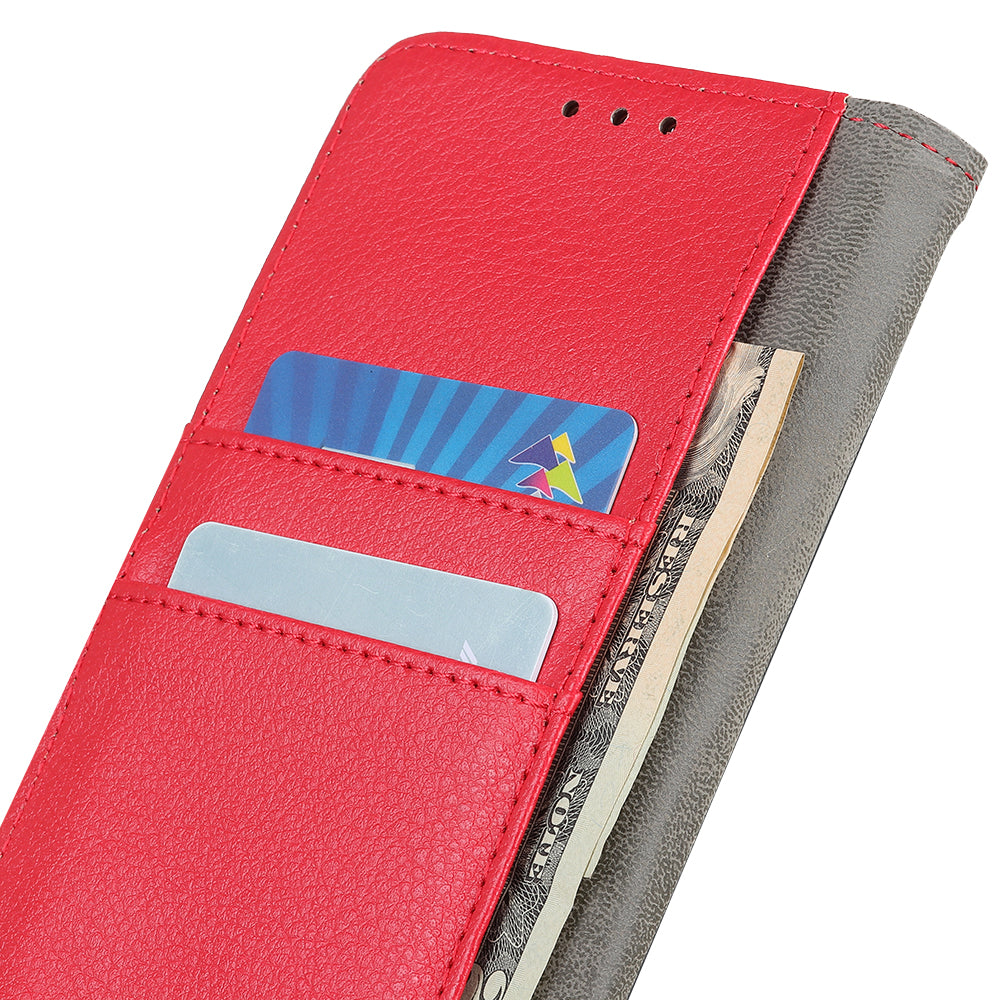 Litchi Skin Magnetic Leather Wallet Stand Case for iPhone 13 Pro 6.1 inch