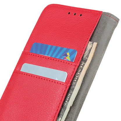 Litchi Skin Magnetic Leather Wallet Stand Case for iPhone 13 Pro 6.1 inch