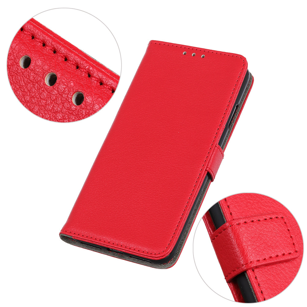Litchi Skin Magnetic Leather Wallet Stand Case for iPhone 13 Pro 6.1 inch