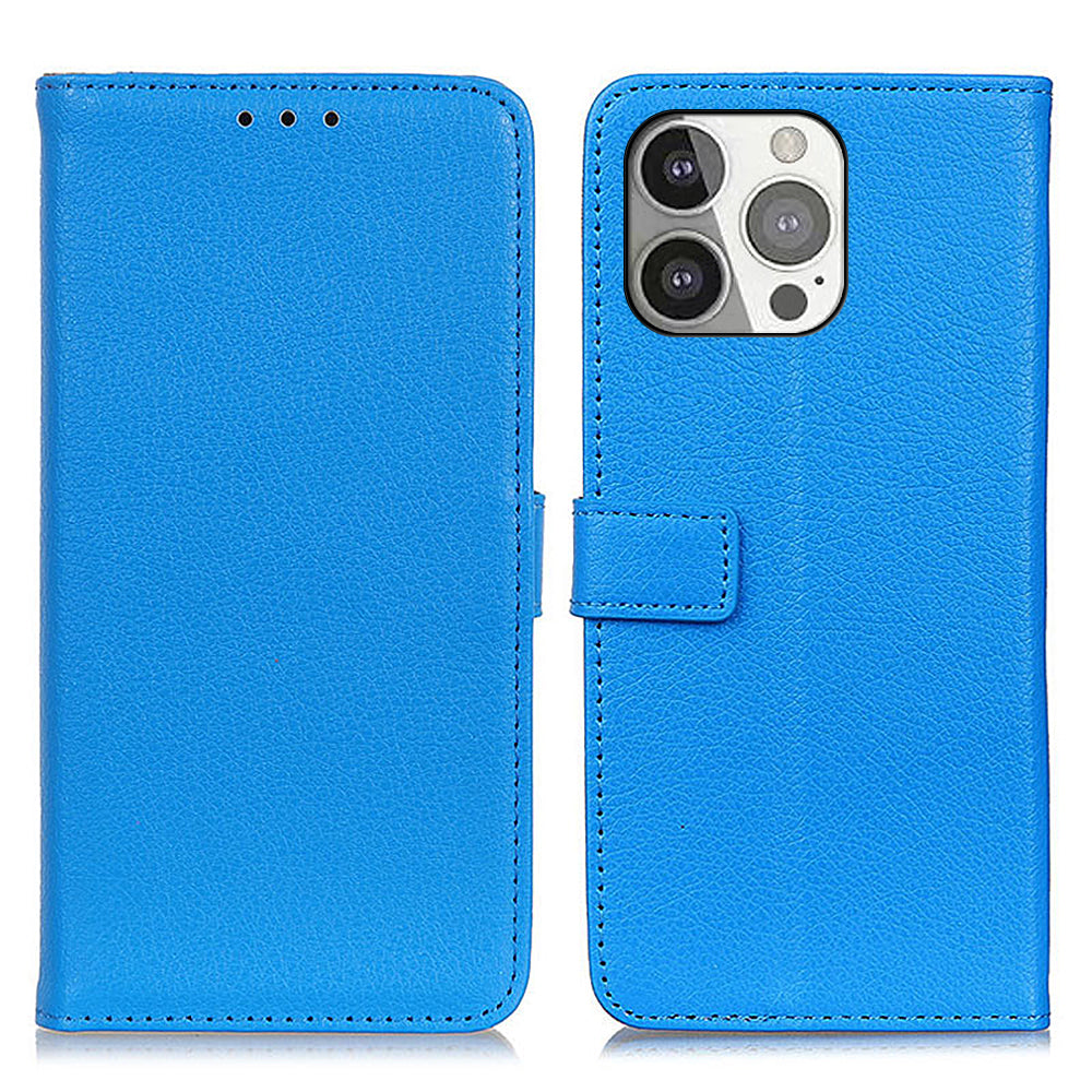 Litchi Skin Magnetic Leather Wallet Stand Case for iPhone 13 Pro 6.1 inch