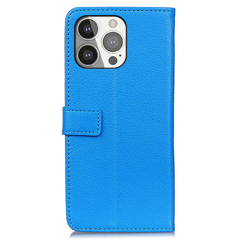Litchi Skin Magnetic Leather Wallet Stand Case for iPhone 13 Pro 6.1 inch