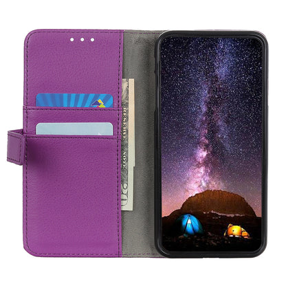 Litchi Skin Magnetic Leather Wallet Stand Case for iPhone 13 Pro 6.1 inch