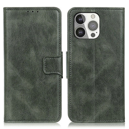 Crazy Horse PU Leather Wallet Protective Case Shell with Stand for iPhone 13 Pro 6.1-inch