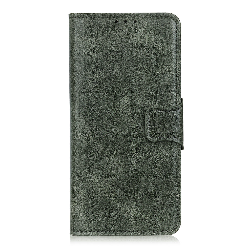 Crazy Horse PU Leather Wallet Protective Case Shell with Stand for iPhone 13 Pro 6.1-inch