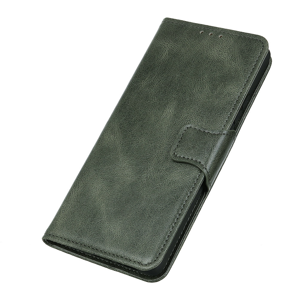 Crazy Horse PU Leather Wallet Protective Case Shell with Stand for iPhone 13 Pro 6.1-inch