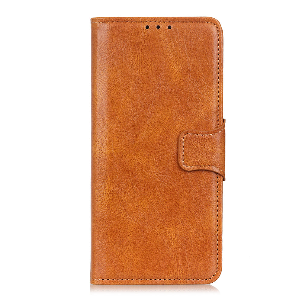 Crazy Horse PU Leather Wallet Protective Case Shell with Stand for iPhone 13 Pro 6.1-inch
