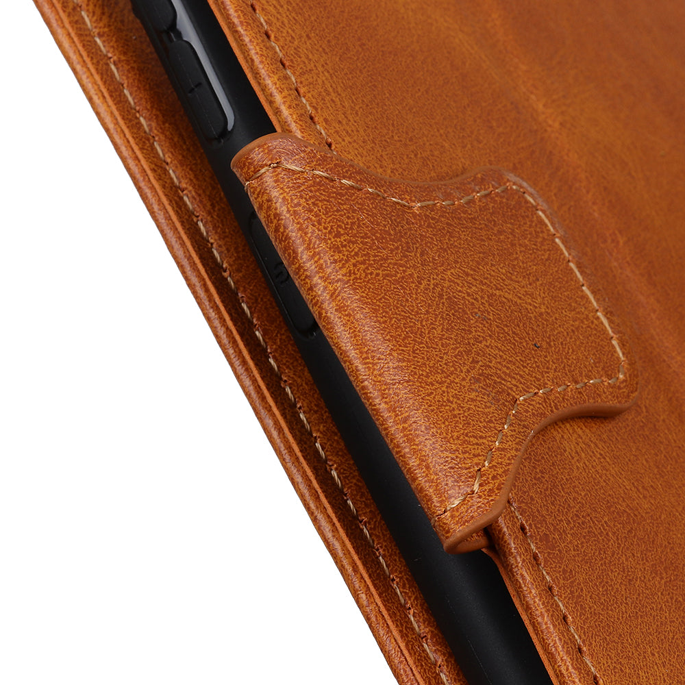 Crazy Horse PU Leather Wallet Protective Case Shell with Stand for iPhone 13 Pro 6.1-inch