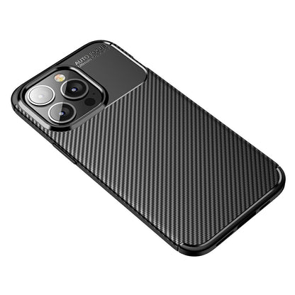 Shockproof Carbon Fiber Texture TPU Phone Case Cover for iPhone 13 Pro 6.1-inch