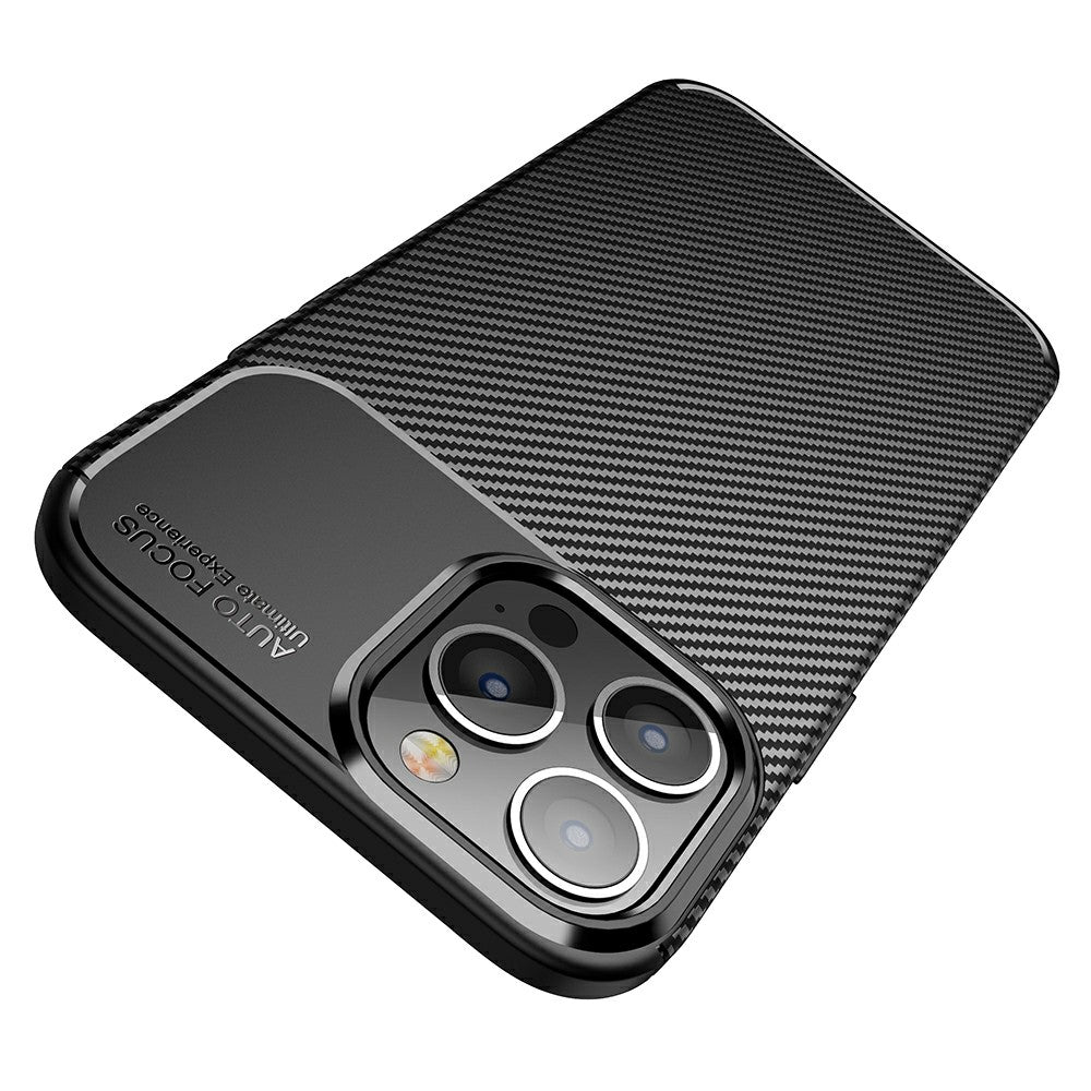 Carbon Fiber Texture Anti-Drop TPU Phone Case Cover for iPhone 13 Pro Max 6.7-inch