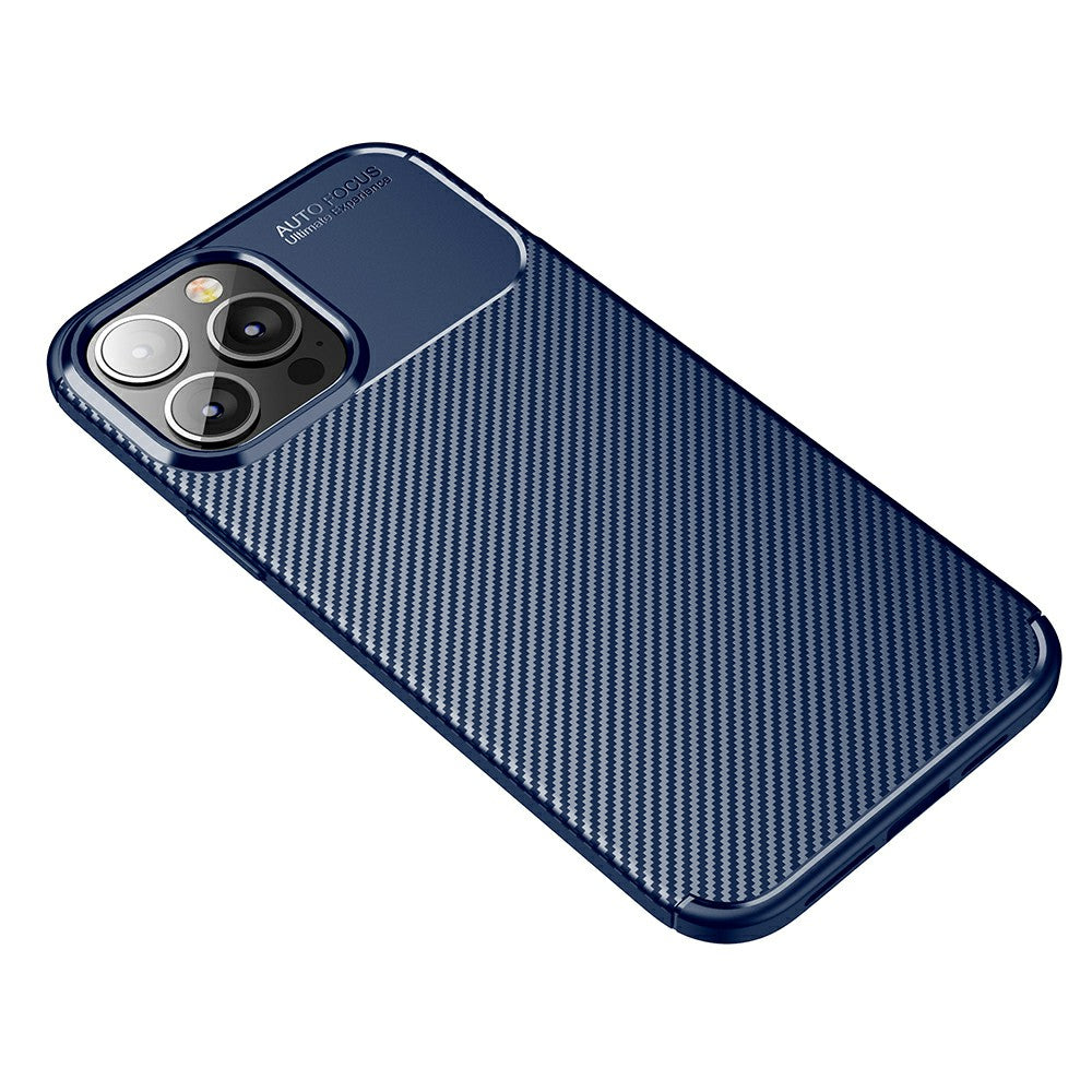 Carbon Fiber Texture Anti-Drop TPU Phone Case Cover for iPhone 13 Pro Max 6.7-inch