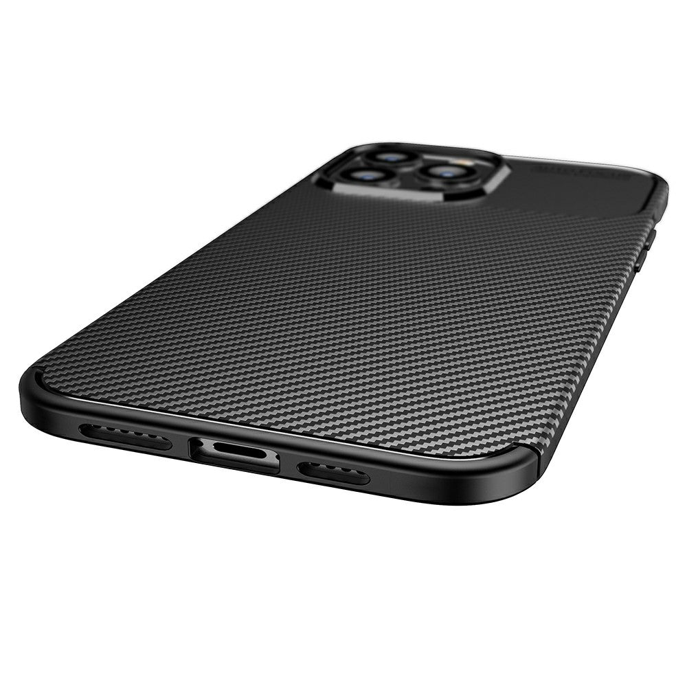 Carbon Fiber Texture Anti-Drop TPU Phone Case Cover for iPhone 13 Pro Max 6.7-inch