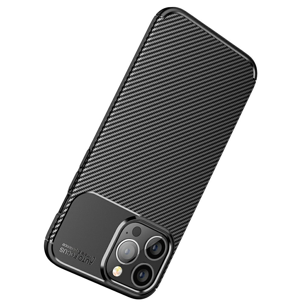 Carbon Fiber Texture Anti-Drop TPU Phone Case Cover for iPhone 13 Pro Max 6.7-inch