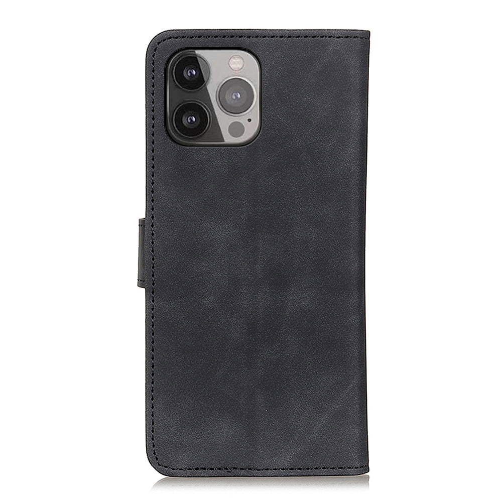 KHAZNEH Drop-Proof Retro Textured Wallet Stand Design Leather Cover for iPhone 13 Pro Max 6.7 inch
