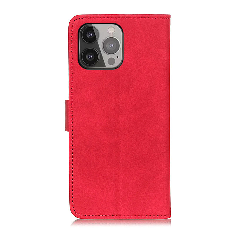 KHAZNEH Drop-Proof Retro Textured Wallet Stand Design Leather Cover for iPhone 13 Pro Max 6.7 inch