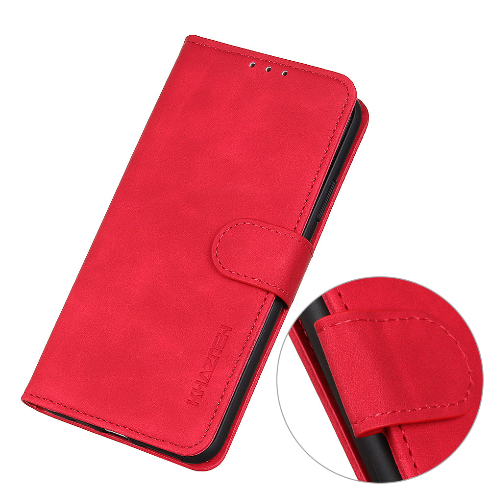 KHAZNEH Drop-Proof Retro Textured Wallet Stand Design Leather Cover for iPhone 13 Pro Max 6.7 inch