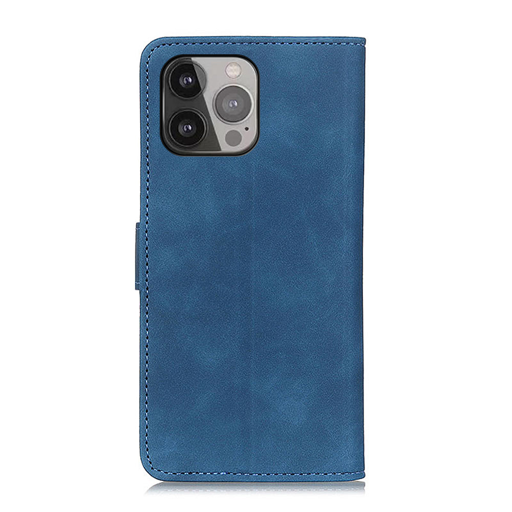 KHAZNEH Drop-Proof Retro Textured Wallet Stand Design Leather Cover for iPhone 13 Pro Max 6.7 inch