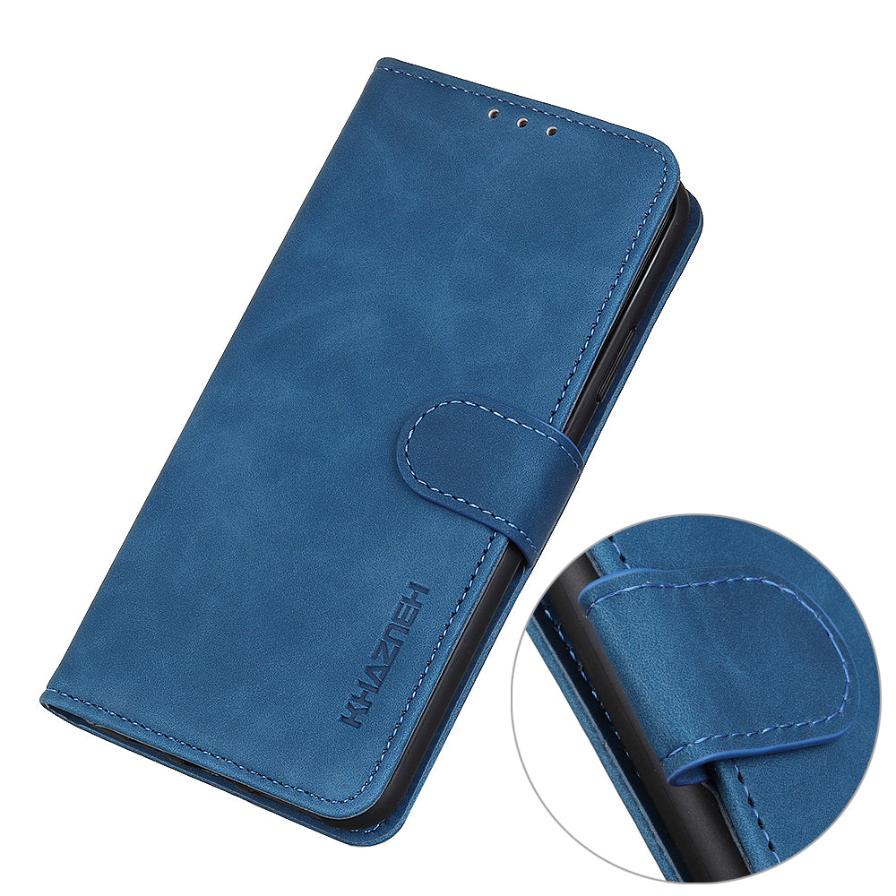 KHAZNEH Drop-Proof Retro Textured Wallet Stand Design Leather Cover for iPhone 13 Pro Max 6.7 inch