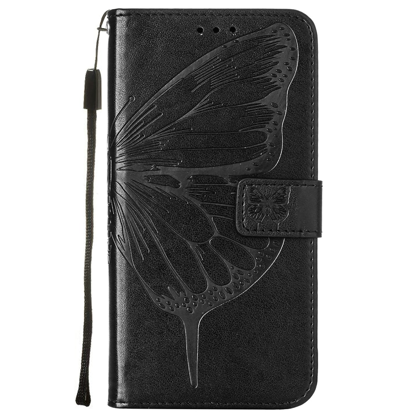 Full Protective Imprint Butterfly Flower Pattern Wallet Stand Leather Phone Case for iPhone 13 Pro 6.1 inch