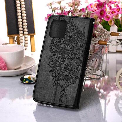 Full Protective Imprint Butterfly Flower Pattern Wallet Stand Leather Phone Case for iPhone 13 Pro 6.1 inch