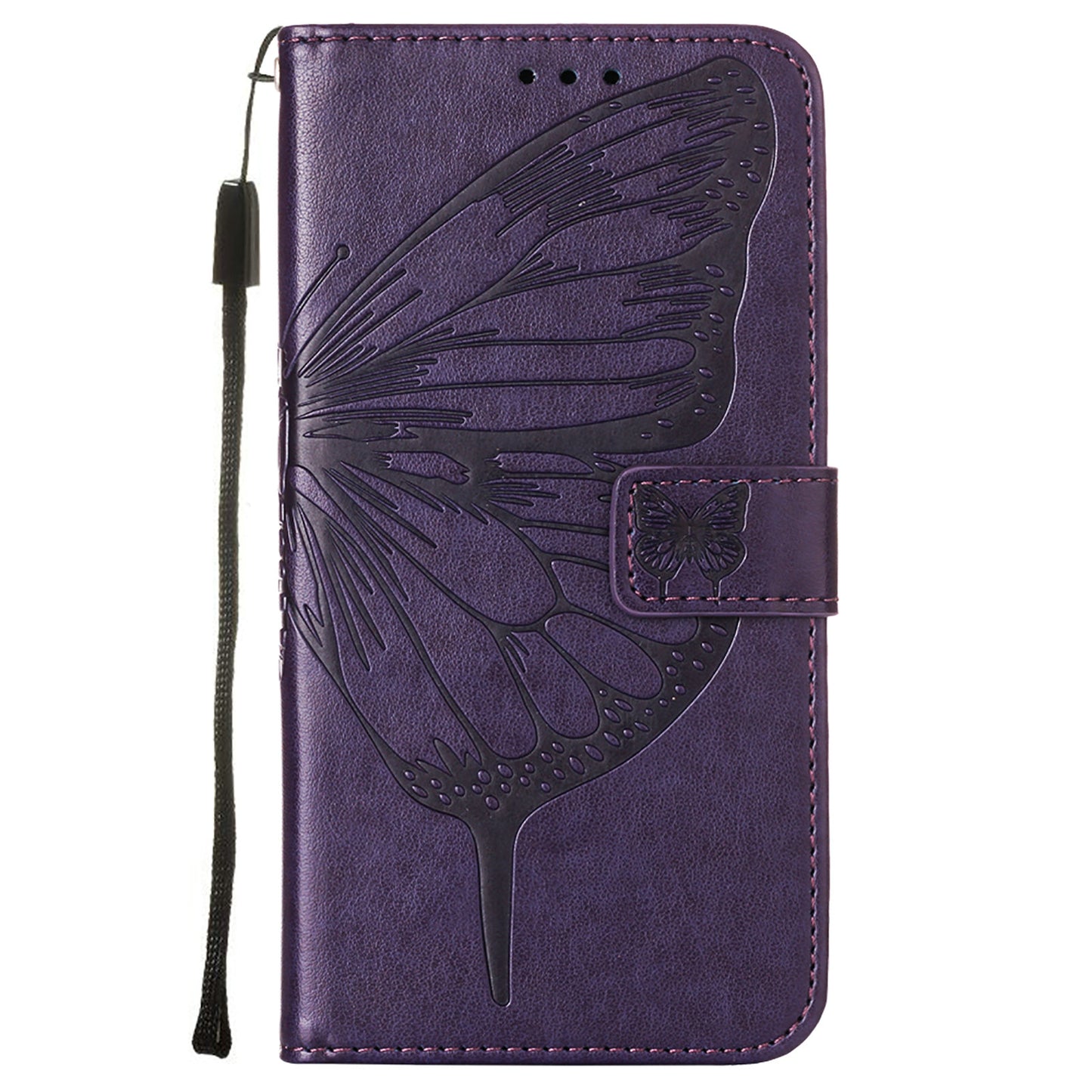 Full Protective Imprint Butterfly Flower Pattern Wallet Stand Leather Phone Case for iPhone 13 Pro 6.1 inch