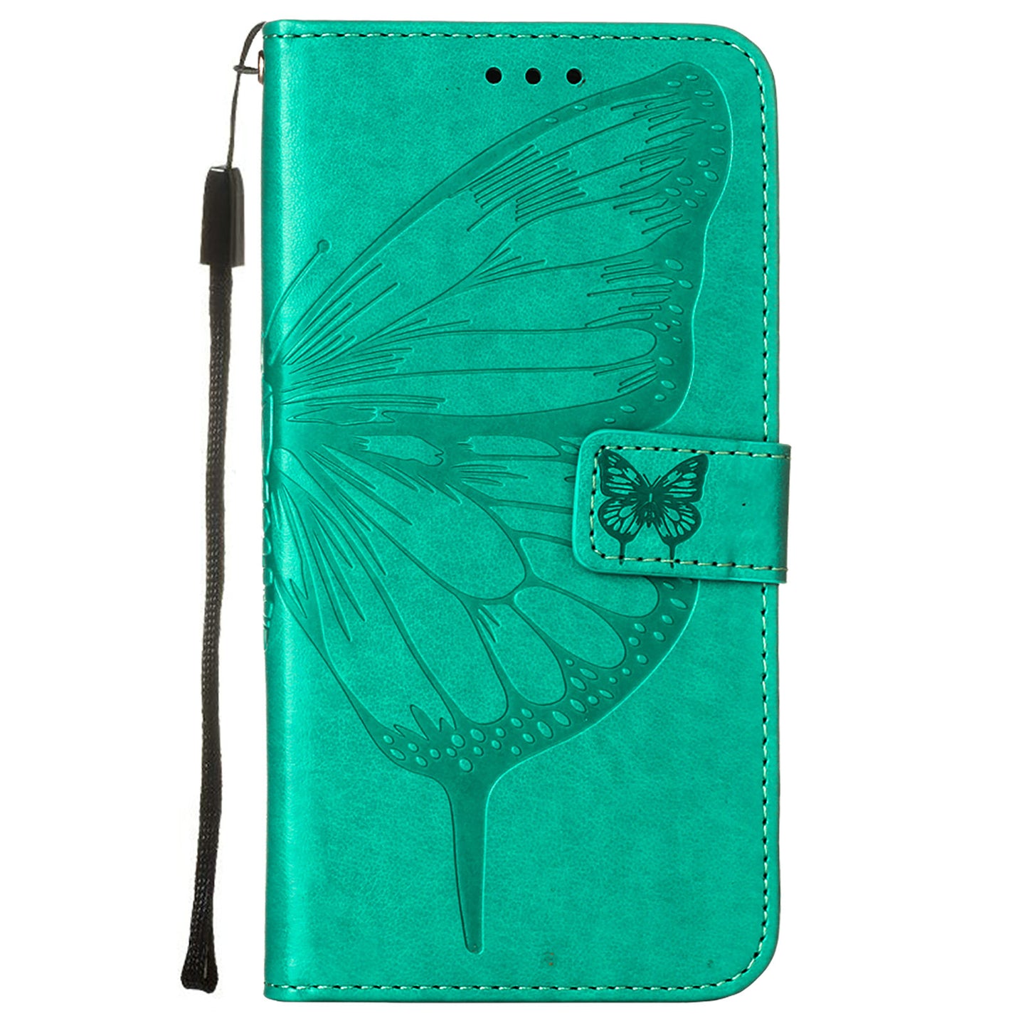 Full Protective Imprint Butterfly Flower Pattern Wallet Stand Leather Phone Case for iPhone 13 Pro 6.1 inch