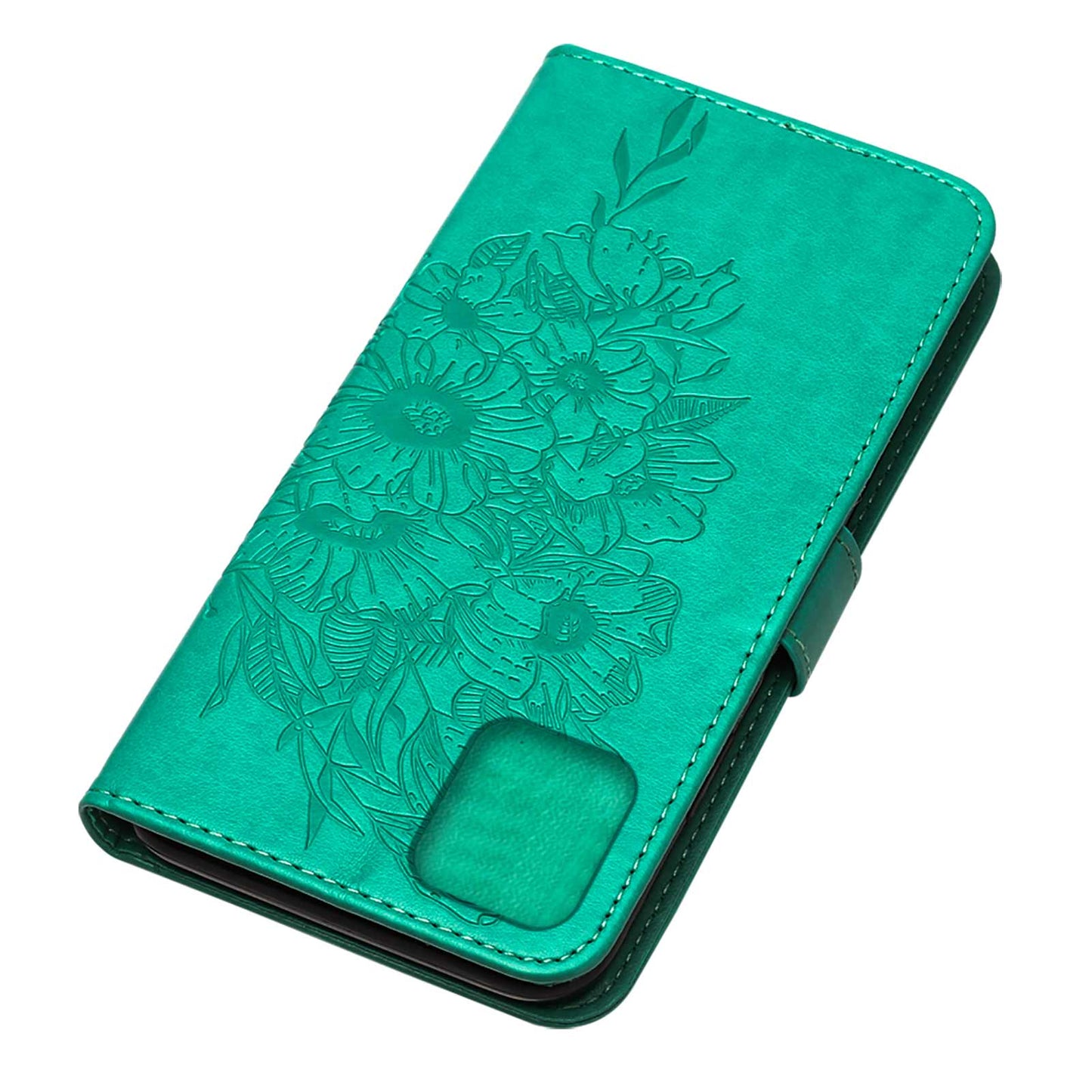 Full Protective Imprint Butterfly Flower Pattern Wallet Stand Leather Phone Case for iPhone 13 Pro 6.1 inch
