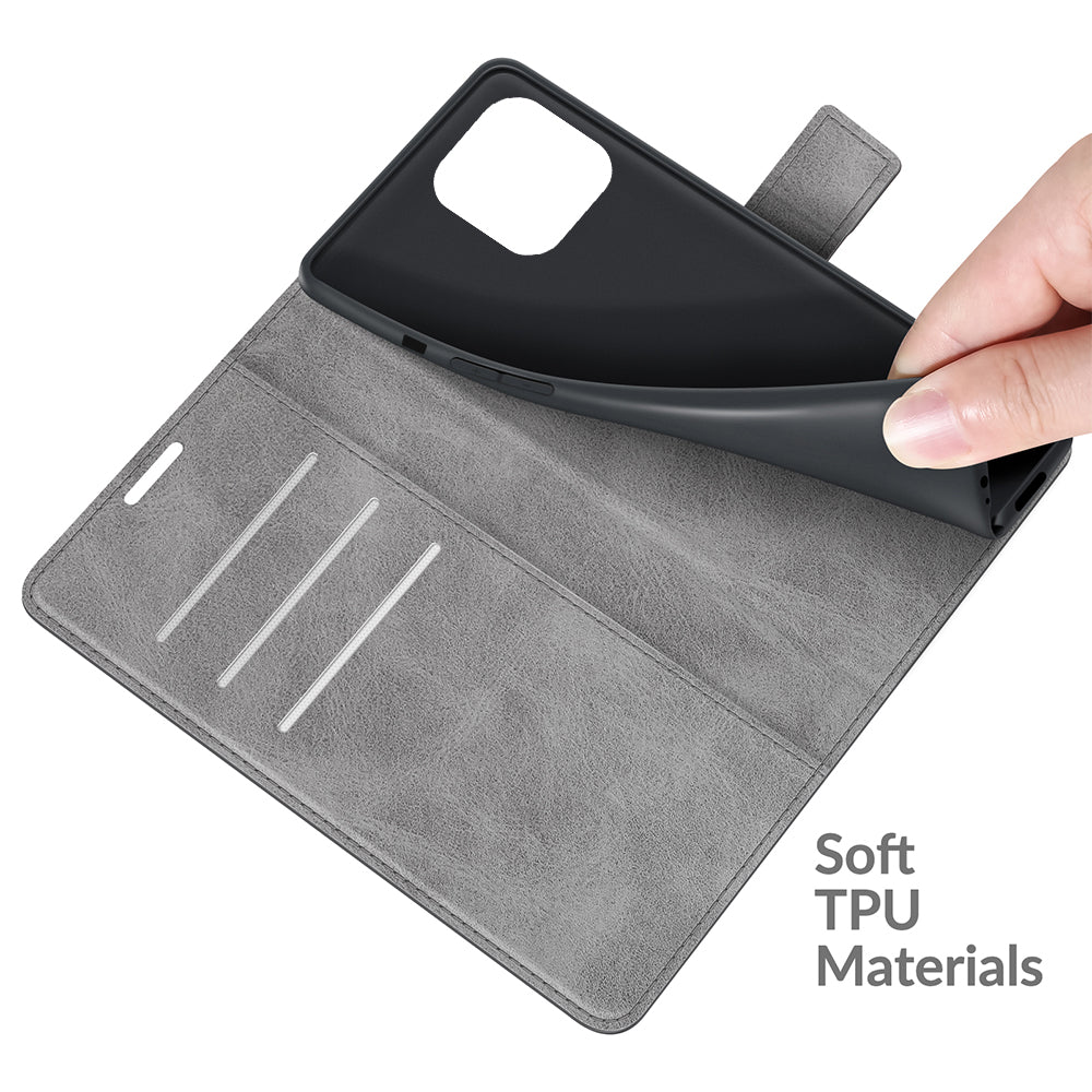 For iPhone 13 Pro Max 6.7 inch PU Leather Folio Flip Wallet Stand Phone Case Cover with Magnetic Square Clasp