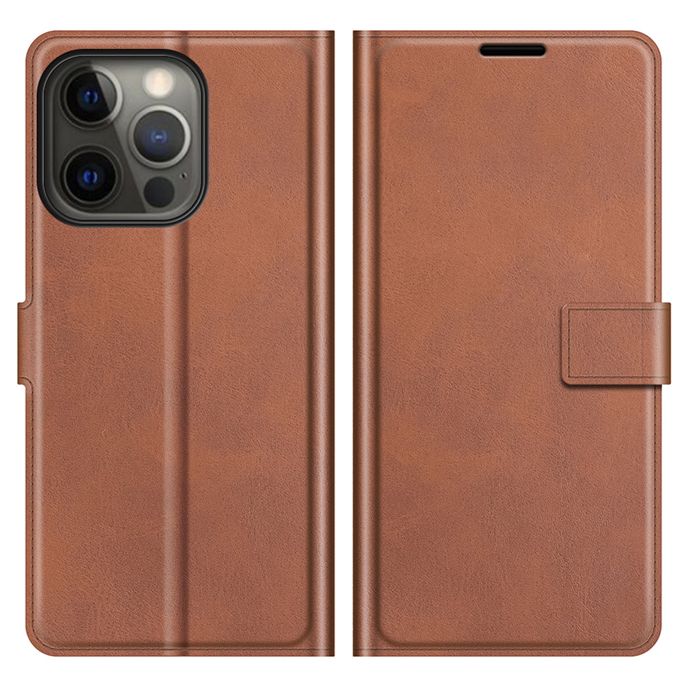 For iPhone 13 Pro Max 6.7 inch PU Leather Folio Flip Wallet Stand Phone Case Cover with Magnetic Square Clasp