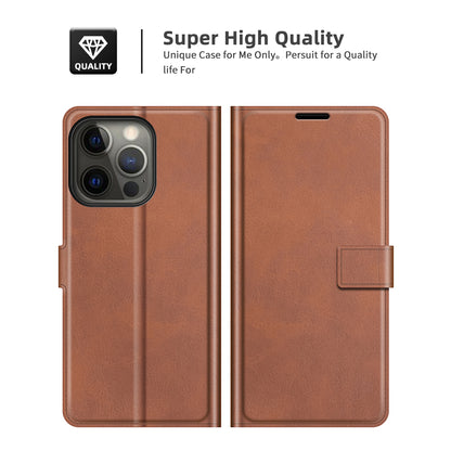 For iPhone 13 Pro Max 6.7 inch PU Leather Folio Flip Wallet Stand Phone Case Cover with Magnetic Square Clasp