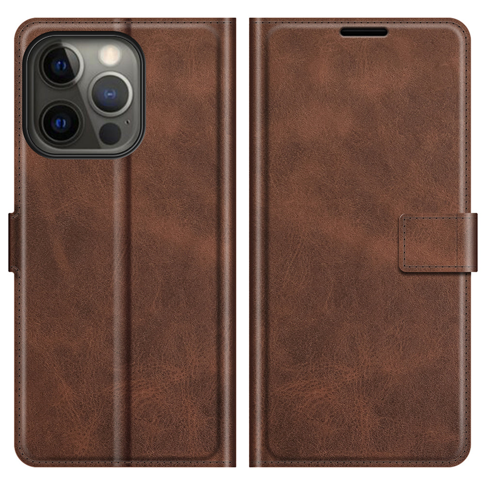 For iPhone 13 Pro Max 6.7 inch PU Leather Folio Flip Wallet Stand Phone Case Cover with Magnetic Square Clasp