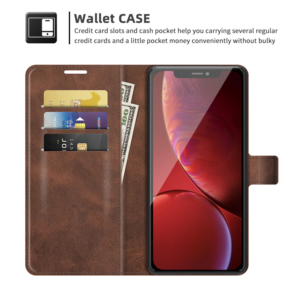For iPhone 13 Pro Max 6.7 inch PU Leather Folio Flip Wallet Stand Phone Case Cover with Magnetic Square Clasp