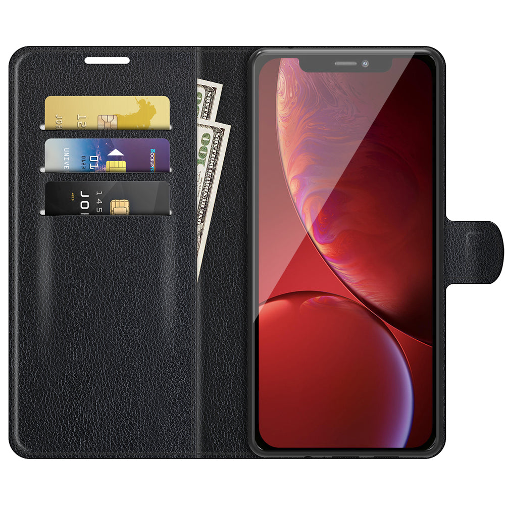 Litchi Texture Wallet Stand Design Folio Flip PU Leather Case Phone Cover for iPhone 13 Pro Max 6.7 inch