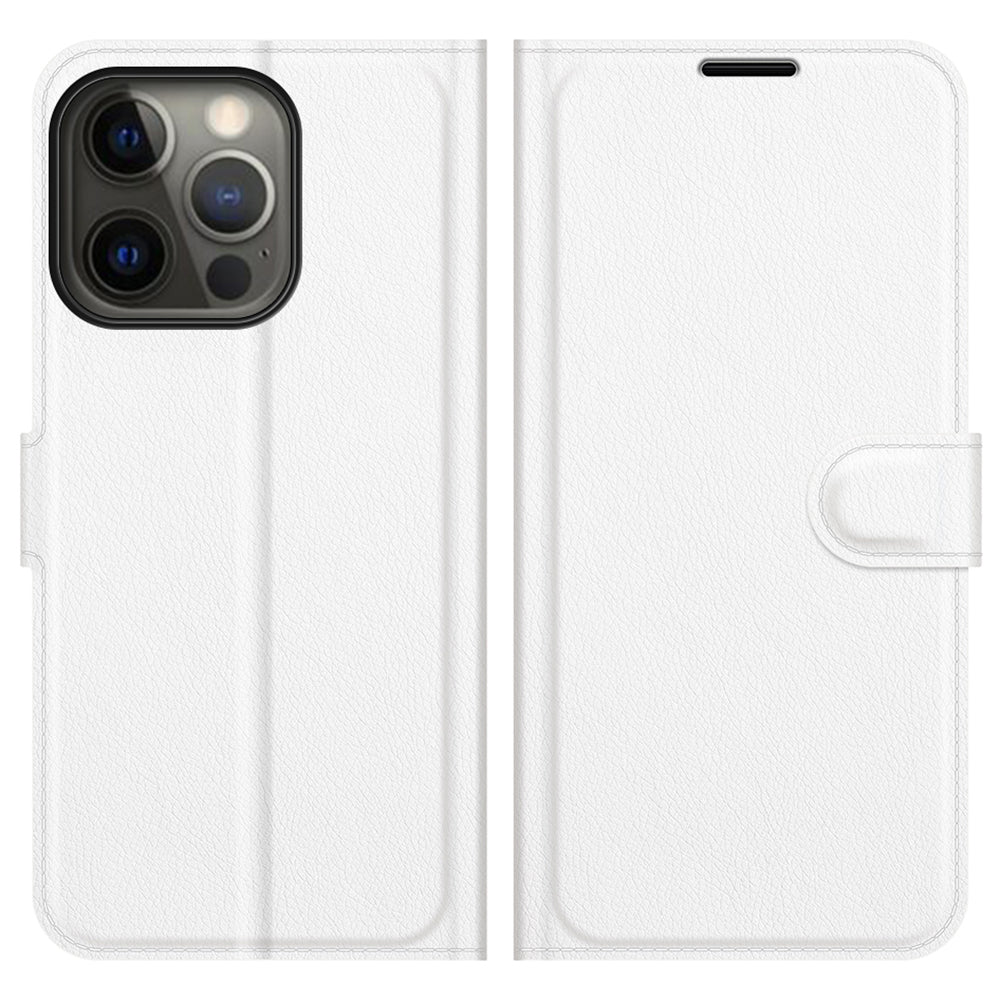 Litchi Texture Wallet Stand Design Folio Flip PU Leather Case Phone Cover for iPhone 13 Pro Max 6.7 inch