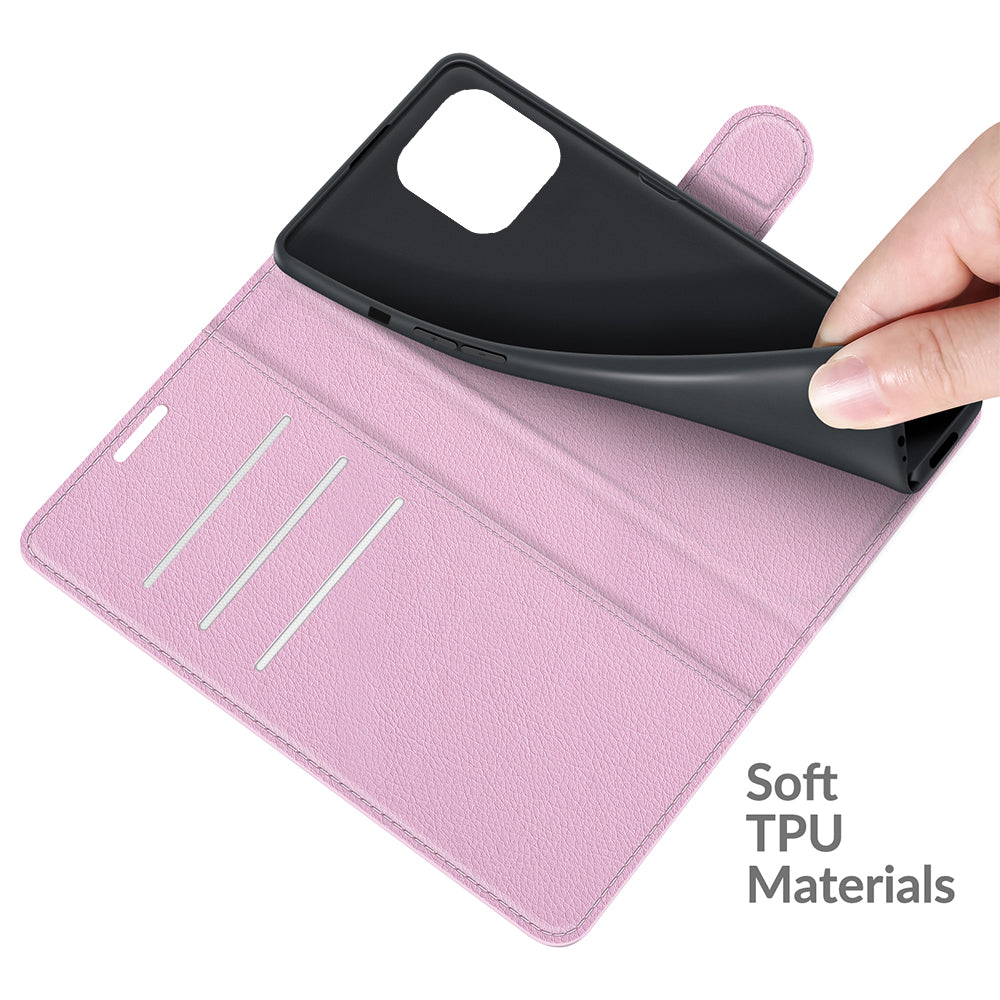 Litchi Texture Wallet Stand Design Folio Flip PU Leather Case Phone Cover for iPhone 13 Pro Max 6.7 inch