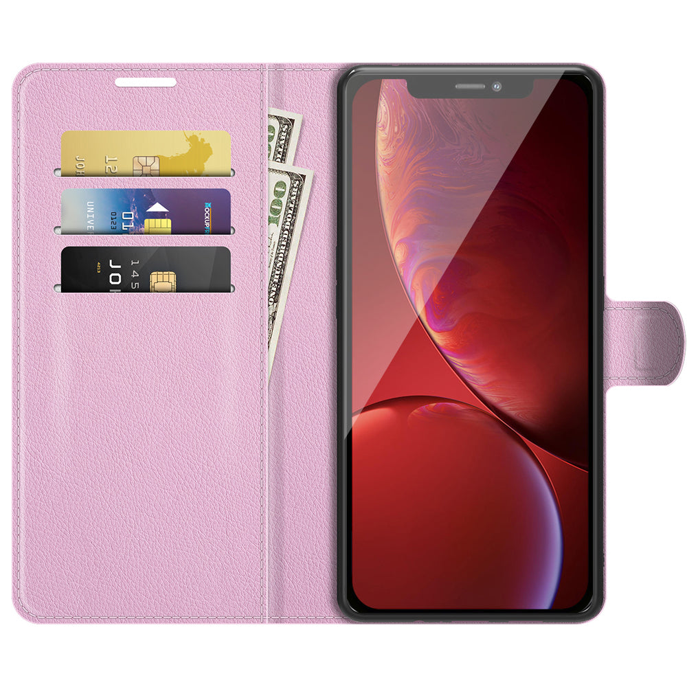 Litchi Texture Wallet Stand Design Folio Flip PU Leather Case Phone Cover for iPhone 13 Pro Max 6.7 inch