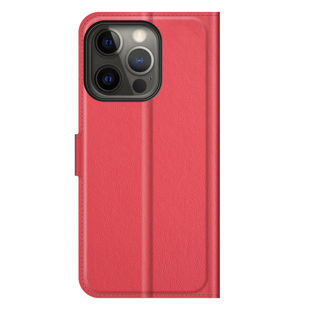 Litchi Texture Wallet Stand Design Folio Flip PU Leather Case Phone Cover for iPhone 13 Pro Max 6.7 inch
